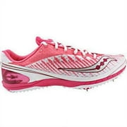 Saucony Women's Kilkenny XC 5 Running Flat Shoes, White/Pink, 6.5 B(M) US