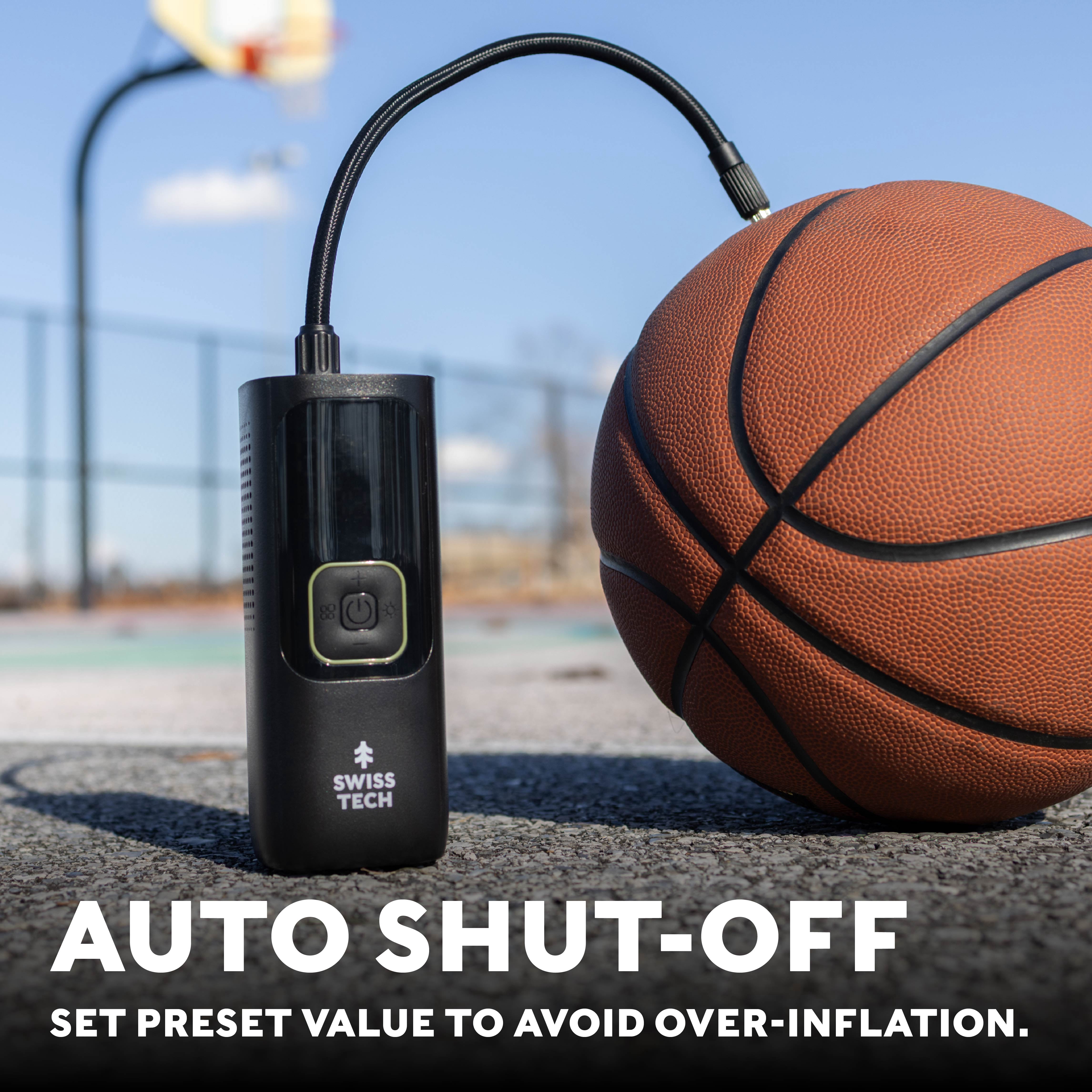 Swiss Tech Portable Cordless Tire Inflator with Digital Display and LED Light, 160 PSI Capacity