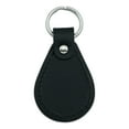 thumbnail image 3 of Paw Print Pet Dog Cat B&W Black Leather Keychain, 3 of 3