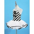 thumbnail image 5 of TSSOE Girls Christmas Sleeveless Striped Bow Ballet Leotard Mesh Tutu Dress Ballerina Dance Skirt Black 16, 5 of 7