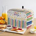 thumbnail image 2 of Toaster Cover 4 Slice, Happy Birthday Dustproof Bakeware Oven Protector with Top Hook, Vintage Colorful Candle Star Waterproof Small Kitchen Appliance Toasters Dust Cover, 12"x11"x8", 2 of 9