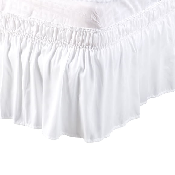 Falda De Cama Unique Bargains Cenefa Base Poliéster 15' Camas Elásticas Blanco Completo