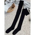 thumbnail image 5 of Deago Women Thigh High Socks Extra Long Over the Knee Socks Knit Warm Boot Stockings Leg Warmers (Black), 5 of 8