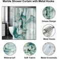 thumbnail image 3 of Abstract Marble Shower Curtain, Turquosie Marble Pattern Shower Curtain for Bathroom Décor, Luxury Modern Waterproof Bath Accessories with 12 Metal Hooks, 72 x 72, 3 of 6