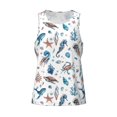 thumbnail image 4 of Fotbe Undersea Animals Pattern Men's Quick Dry Workout Tank Top Gym Muscle Tee Fitness Bodybuilding Sleeveless T Shirt Breathable Workout Shirt-Small, 4 of 9