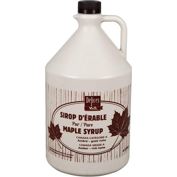 Delices Maple Syrup - Pure Canadian Sweetness - Perfect Natural Sweetener for Breakfast and Baking - 4Ltr - 1ct