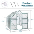 thumbnail image 4 of Greenhouse, 6 x 10 FT Greenhouses for Outdoors, Walk in Plant Greenhouses with Adjustable Roof & Sliding Door, Polycarbonate Outdoor Green Houses, Garden Green House for Patio, Backyard, Lawn, Black, 4 of 9