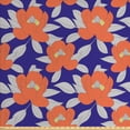 thumbnail image 1 of Flower Sofa Upholstery Fabric by the Yard, Illustration of Floral Themes Detailed Magnolia Silhouettes Season Art, Decorative Fabric for DIY Home Accents, 1 Yard, Indigo Pale Taupe Orange by Ambesonne, 1 of 2