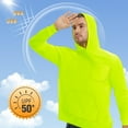 thumbnail image 6 of ProtectX Hi Vis Hoodie with Pockets, Long Sleeve High Visibility Hoodie, Lightweight Quick Dry Safety Shirts with Hood, Green Small, 6 of 8