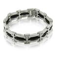 thumbnail image 5 of Oxford Ivy  Mens Stainless Steel and Black Rubber Link Bracelet 8 1/2 inches, 5 of 5