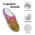 thumbnail image 5 of Yiaed Glitter Rainbow Print Slippers Fuzzy Warm Cozy Slippers Non Slip House Slippers For Indoor Outdoor Slippers House Slippers-11, 5 of 7