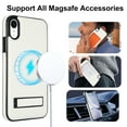 thumbnail image 2 of Allytech Magnetic Case for iPhone XR with Foldable Kickstand,【Compatible Magsafe】Ultra Slim Retro PU Leather Camera Screen Protection Shockproof Anti-Drop Back Case for Women Men - White, 2 of 7