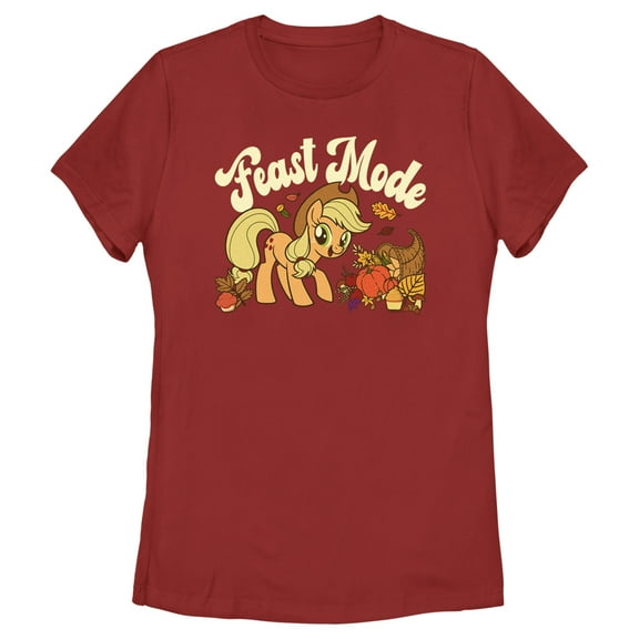 Women's My Little Pony: Friendship is Magic Applejack Feast Mode  Graphic Tee Red X Large