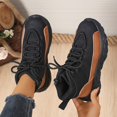 thumbnail image 6 of XIMIN Women Fashion Platform High Top Suede Leather Sneakers Non-Slip Slip-on Chukka Boots Comfortable Lace Up Casual Athletic Shoes Everyday Wear, 6 of 7