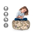 thumbnail image 2 of Floral Storage Toy Bag Chair, Abstract Round Flower in Mandala Inspired Design Spring Leaves Dragonflies, Stuffed Animal Organizer Washable Bag, Large Size, Multicolor, by Ambesonne, 2 of 3