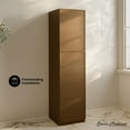 thumbnail image 2 of St. Tropez 15 x 15 x 60 Freestanding Linen Cabinet in Brown Oak, 2 of 8