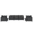 thumbnail image 2 of MODERNLUXE 3 PCS Sectional Sofa Couch Set,Living Room Sofa Set with 6 Pillows,Chenille Fabric,3-Seater Couch and 2 Armchairs,5 Seat Convertible Modular Sofa Set for Living Room/Apartment,Gray, 2 of 7