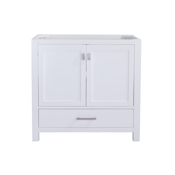 Laviva Wilson 36" Contemporary Solid Oak Wood Cabinet in White
