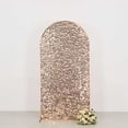 thumbnail image 4 of Efavormart Sparkly Rose Gold Big Payette Sequin Fitted Chiara Backdrop Stand Cover for Round Top Wedding Arch - 7ft, 4 of 6