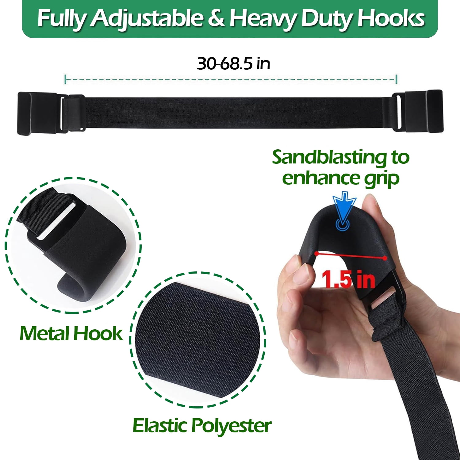 IC ICLOVER [2 Pack] Trash Can Lock for Animals/Raccoons, Metal Double Claw Garbage Lid Lock Security Strap, Outdoor Adjustable Bungee Cord Trash Can Bin Lock