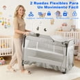 thumbnail image 3 of Cuna para Bebe, Cuna Colecho para Bebe Junto a La Cama con Ajustable en 3 Alturas, Cambiador de Pañales, Colchón, Barra de Juguetes, Bolsa Organizadora para Recién Nacidos y Niños Pequeños, 3 of 9