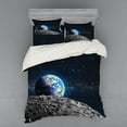 thumbnail image 2 of Ambesonne Galaxy Bedding Set 3 Pcs, Moon Surface Luna Design, Twin XL, Grey Dark Blue, 2 of 3