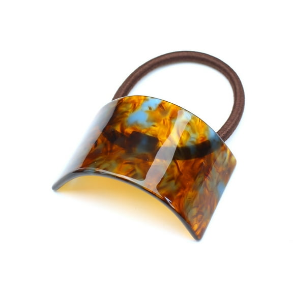 QinGoo Elastic Hair Tie for Women rubber Scrunchie No Pull Hair Accessory 1 Count, Blue Coffee