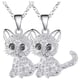 thumbnail image 2 of Cadenas con Dije, MXEKI-002, 2Pzas, Gato/Circonia, Plata, Metal, Cadena y Dije, 2 of 3