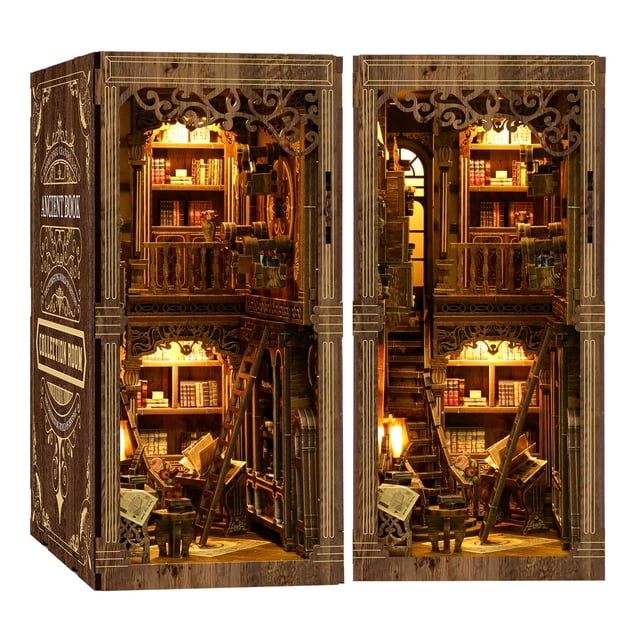 Kit Book Nook THRIVINGIVAN Rompecabezas 3D de Madera con Luz LED