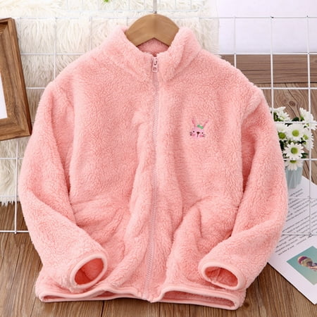 

Qazqa Toddler Girls Long Sleeve Winter Cartoon Rabbit Fleece Zippered Coat Jacket Thicken Warm Outwear