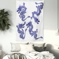 thumbnail image 3 of Dragon Tapestry, Indigenous Japanese Dragons White Background Vitality Legendary Creatures Asian Myth Print, Wall Hanging for Bedroom Living Room Dorm Decor, 60W X 80L Inches, Blue, by Ambesonne, 3 of 5