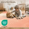 thumbnail image 4 of ODIKA 6'x9' Washable Area Rug Easy Care, Non-Shedding, Peach Coral Blush Undulating Bands Smooth Gradient Tonal Transitions for Queen Size Bedroom Under Bed Master Suite, 4 of 7