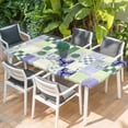 thumbnail image 2 of Spring Floral Checkered Table Cloths for 4 Foot Rectangle Tables, Sage Green Purple Buffalo Plaid Patio Waterproof Elastic Fitted Tablecloths, Washable Rectangular Table Cover for Camping, 2 of 8
