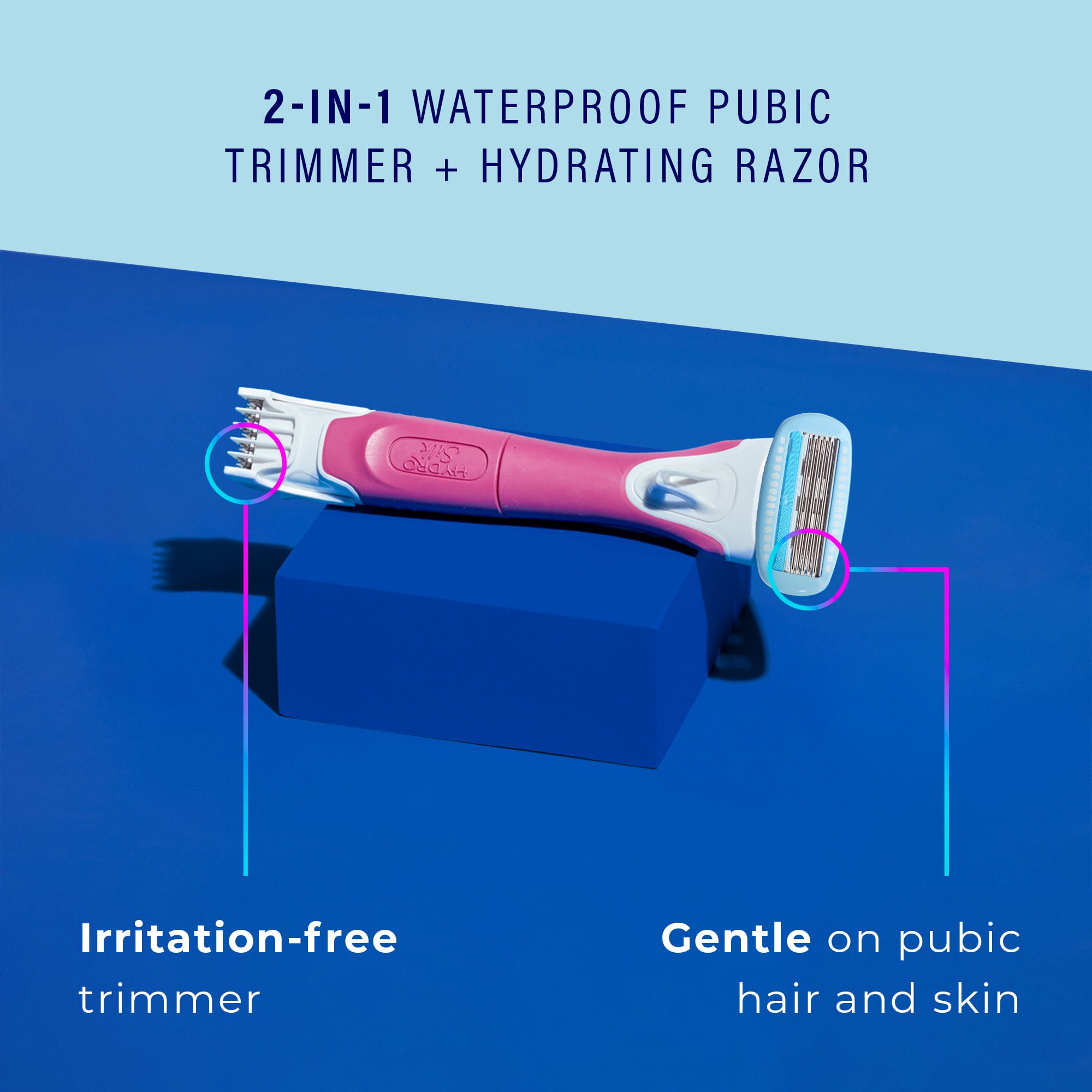 Schick Hydro Silk TrimStyle Waterproof Bikini Trimmer for Women, Includes 1 5-Blade Razor Handle & 1 Razor Blade Refill