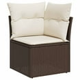 thumbnail image 5 of vidaXL Garden Sofa Set Brown, Cream White, 5 of 9