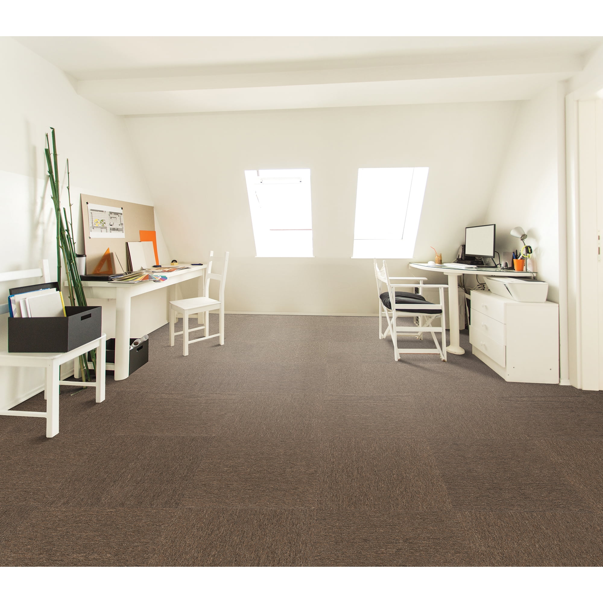 Mohawk Basics 24" x 24" Carpet Tile with EnviroStrand™ PET Fiber in Earth Tone (96 sq ft per carton)