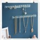 thumbnail image 5 of Soporte para collares de joyería, soporte de pared, joyería acrílica transparente para aretes, pulseras, exhibición de almacenamiento con 12 ganchos de diamantes, para dormitorios, 2 piezas, 5 of 5