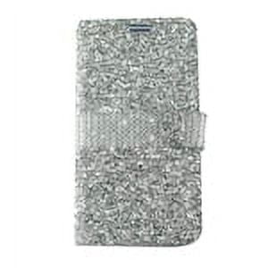 GSA Rock Bling Flip Wallet Case For Samsung Galaxy J7 (2018), J737- Silver