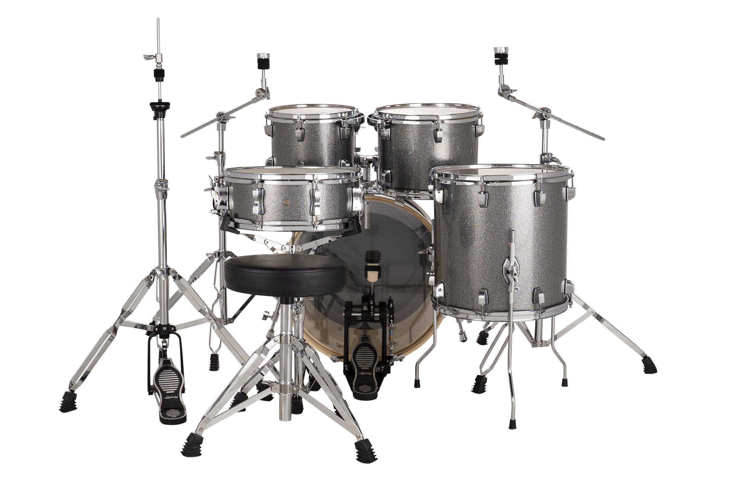 Ludwig Evolution 5-Piece Drum Set w/Hardware, 20" Kick, Platinum Sparkle