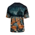 thumbnail image 5 of Halloween Shirts for Men Funny Pumpkin Ghost Print Graphic Halloween T Shirts Round Neck Short Sleeve Halloween Tee Tops, 5 of 5