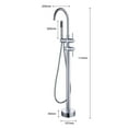 thumbnail image 6 of Dawot Floor Mount Bathtub Faucet, Polished Chrome Brass Bathroom Freestanding Tub Filler Single Handle Tub Spout, with Hand-held showerhead, 6 of 12