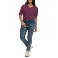 thumbnail image 5 of Women Casual Short Sleeve Realxed Fit Basic T-Shirt Tops, 5 of 6