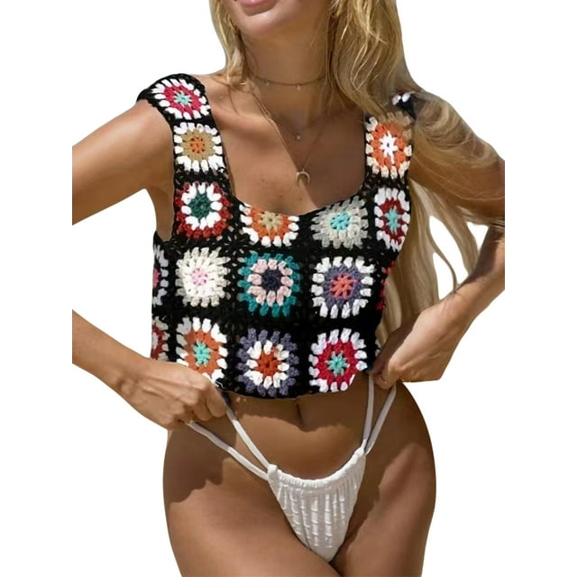 SAYOO Chaleco de punto de manga corta de verano para mujeres SAYOO moda