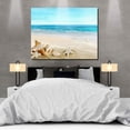 thumbnail image 3 of HFDF Canvas Wall Art Seashell Seascape Sea Beach Pictures Modern Wall Decor Gallery Canvas Wraps Giclee Print Stretched and Ready to Hang - 24x20inch Framed, 3 of 6