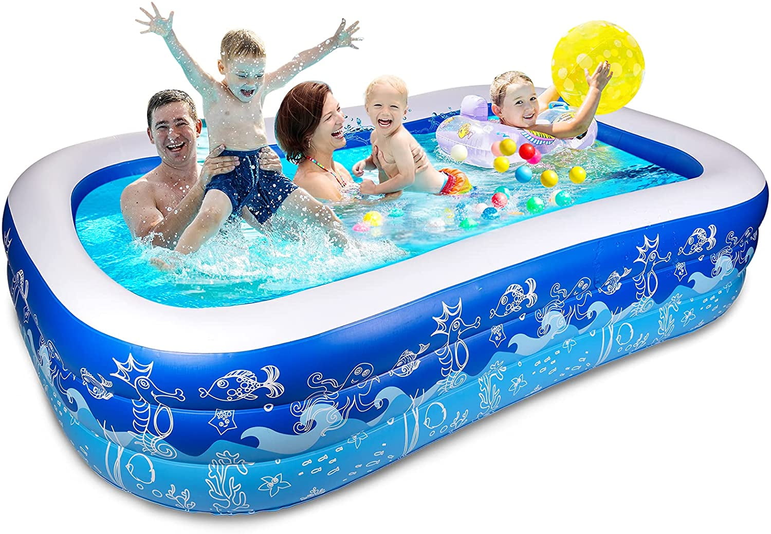 Joyjoz Inflatable Pool 93 X 54 X 24 Swimming Pools For Backyard