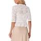thumbnail image 3 of INSPIRE CHIC Chaqueta Bolero Ligera de Encaje Floral con Volantes y Manga Corta Abierta XL Blanca, 3 of 5
