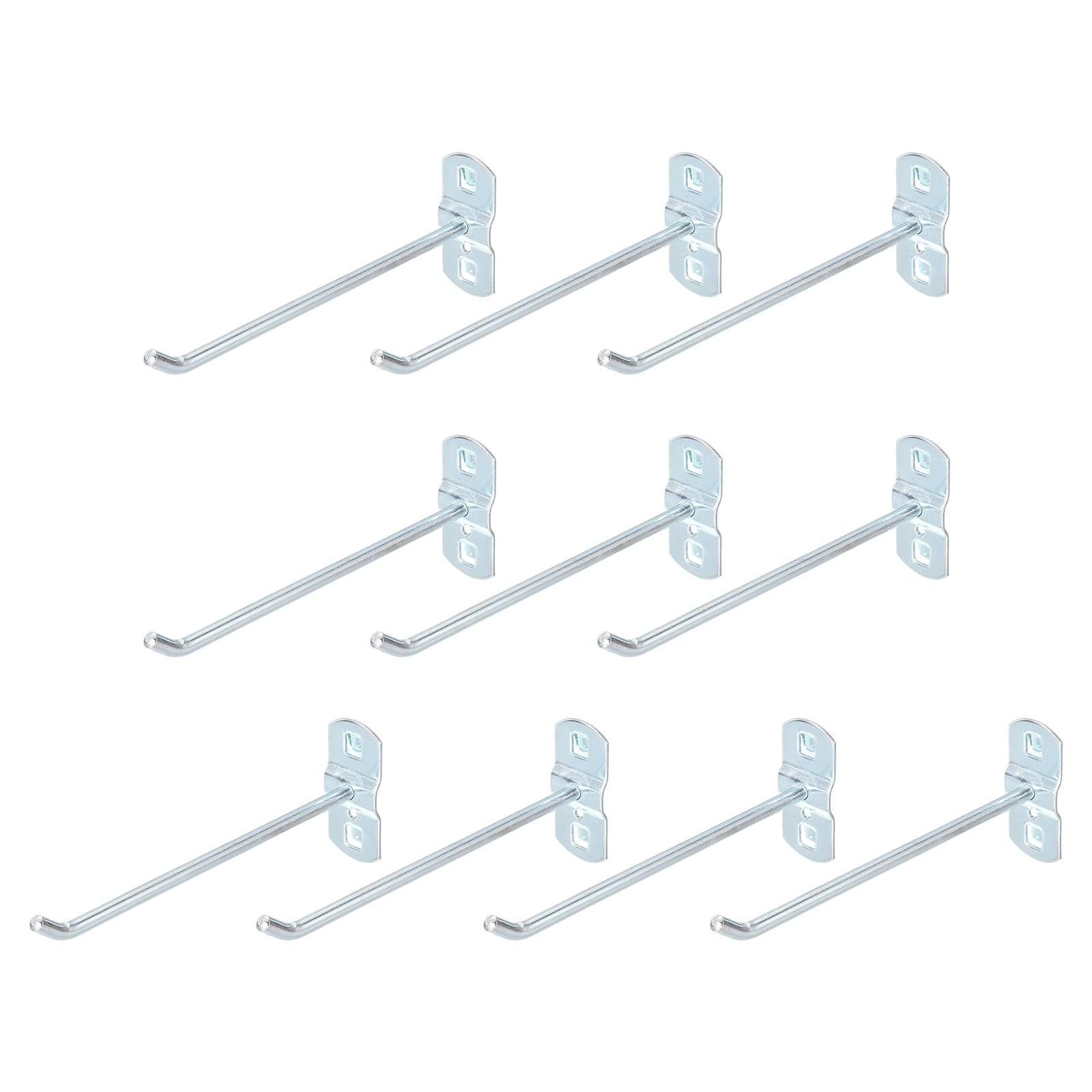 Uxcell 10 Pack Square Pegboard Hooks 6.3 Inch Supermarket Shelf Rack Hook Metal Heavy Duty Exhibition Display Accessories for Tool Hanging Wall Organizer Silver