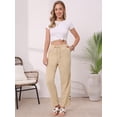 thumbnail image 4 of DARING DIVA Women's Casual High Waist Cotton Long Pants Small Khaki, 4 of 6
