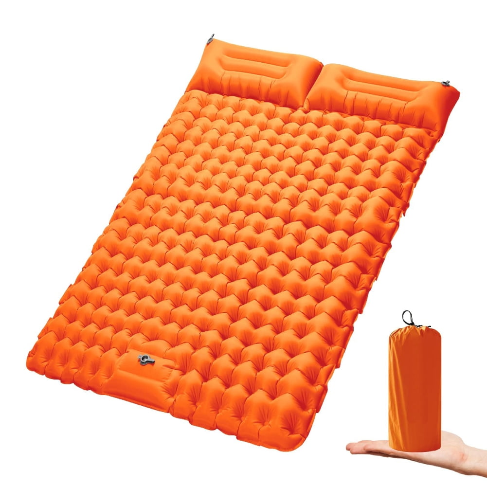 IsEasy Double Sleeping Pad for Camping with Foot Pump & Pillow, Ultralight Inflatable Sleeping