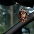 thumbnail image 3 of Forest Animal Acorn Ornaments 2D, Flat Detailed Woodland Creature Figurines in Acorn Shell, Hanging Christmas Tree Ornaments, Unique Animal Lover Gift Idea, Christmas Decor(Owl), 3 of 6